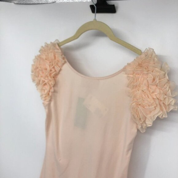 H&M NWT paste pink The Garden Collection bodycon mini dress puffy floral sleeves - Picture 8 of 15